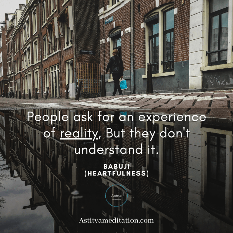 Experience of reality ~&nbsp;Babuji